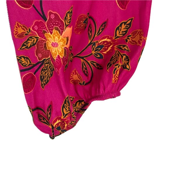 Rachel Zoe Vibrant Floral Boho Peasant Blouse Long Sleeve Pullover Ruffles Sz S - Picture 9 of 15